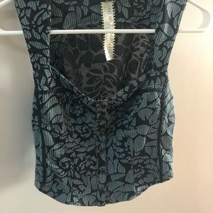 Free people blue/gray patterned crop top
